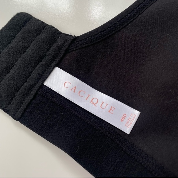 Cacique Lane Bryant Black Cotton Unlined No Wire Bra Size 46D - Picture 6 of 7